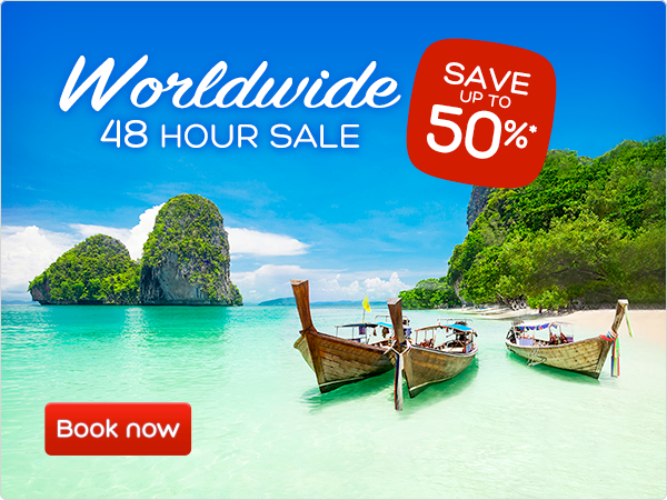 Worldwide 48 Hour Sale. Book now!