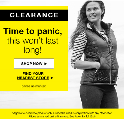 Deep breaths: clearance markdowns are selling out fast!