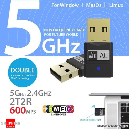 Dual Band 2.4Ghz 5Ghz USB WiFi Dongle