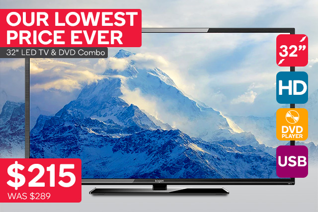 TV Price Blitz | 32″ TV & DVD Combo LOWEST PRICE EVER. Only $215