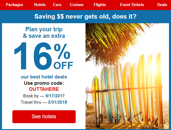 Book now! This promo code won’t last forever.
