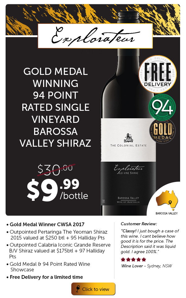 The Colonial Estate Explorateur Barossa Valley Shiraz 2016 for $ 9 .99 ea