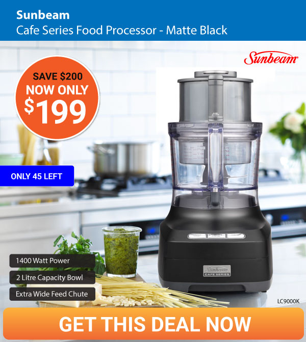 Sunbeam Cafe Series Food Processor Matte Black for $199