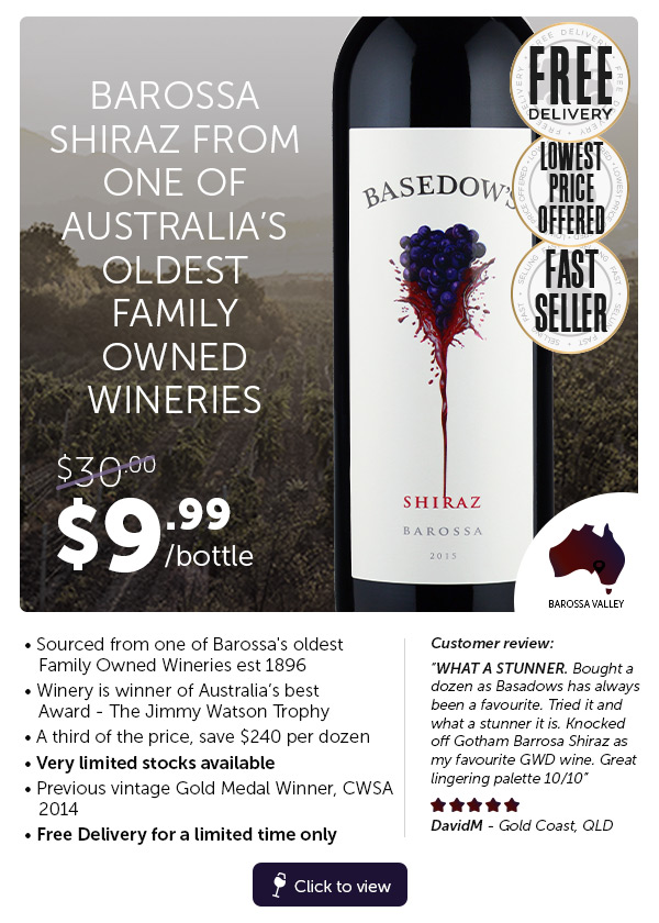 Basedows Of Barossa Shiraz 2015