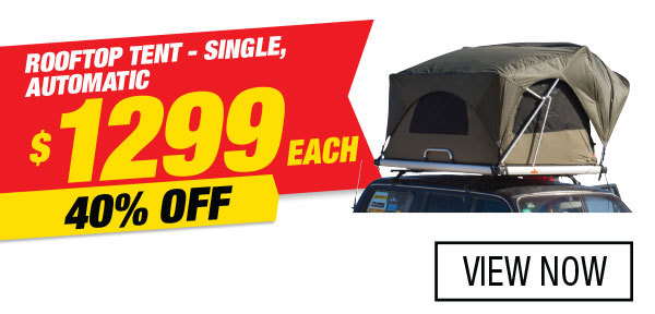 Rooftop Tent – Single, Automatic Now $1,299