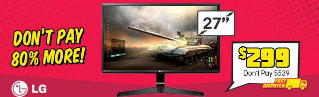 LG 27″ 16:9 1920×1080 Full HD IPS LED Monitor for $299