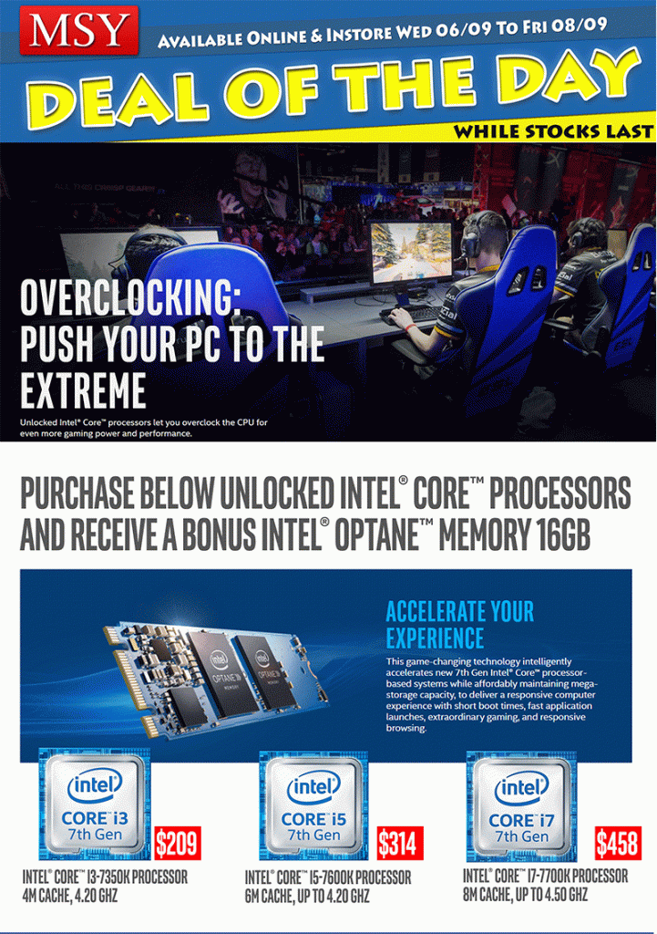 Purchase UNLOCKED Intel® Core™ Processors, Receive a bonus Intel® Optane™ Memory 16GB