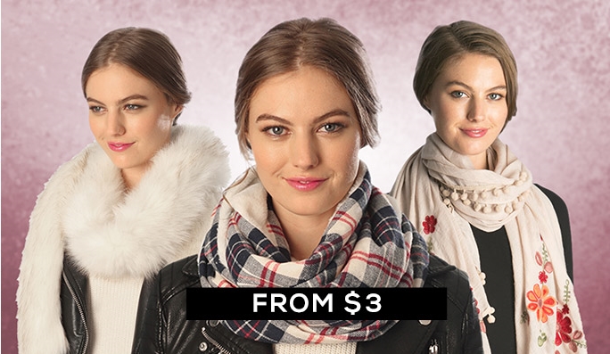 End Of Season-Scarves Blowout FROM $3