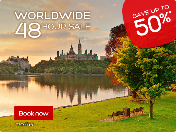 Worldwide 48 Hour Sale Book now and SAVE up to 50%