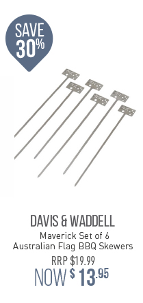 Davis & Waddell Maverick Set of 6 Australian Flag BBQ Skewers for $13.95