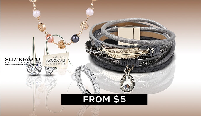 Swarovski Elements By Silver & Co.  FROM $5