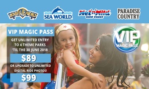 $89 for Unlimited Entry to Warner Bros. Movie World, Sea World, Wet’n’Wild Gold Coast and Paradise Country