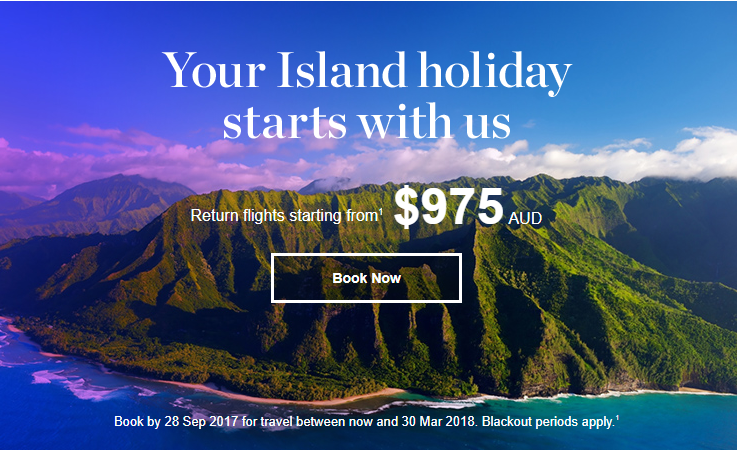 Hawaii holidays starting from $975 AUD Return