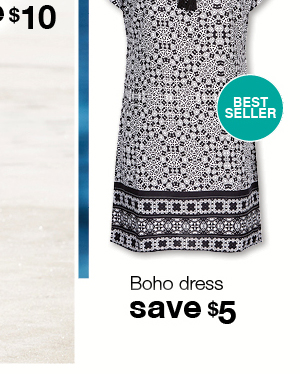 Printed Boho Dress for $30