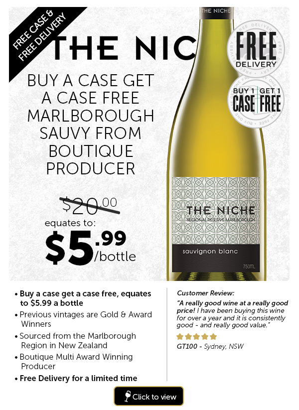 Niche Marlborough Sauvignon Blanc 2016 – BUY A CASE GET A CASE FREE, EQUATES TO $5.99 A BOTTLE