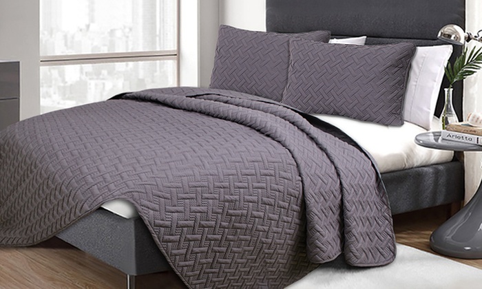 Three-Piece Embossed Comforter Set: Queen ($39) or King ($49)