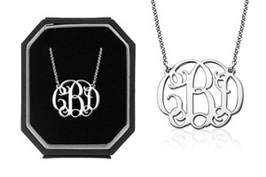 Gorgeous Sterling Silver Initial Monogrammed Pendant Necklace – Just $25 for One