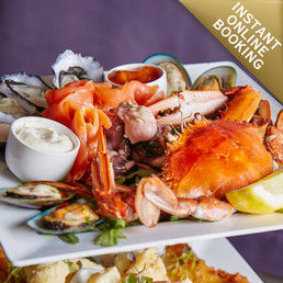 Tiered Seafood Platter with a Bottle of Wine from $69 for Two People