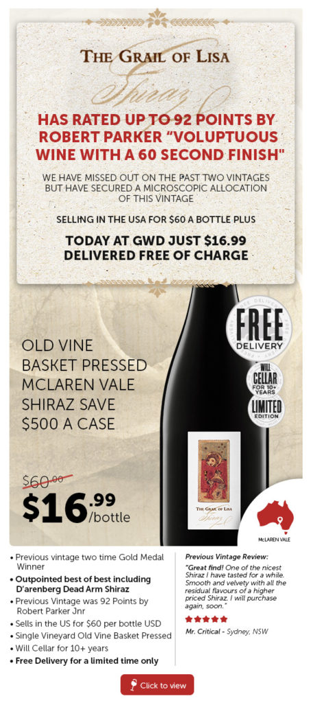 Look What We Got Our Hands On $60 Shiraz For….. $500+ Saving & Fɾee Delivery.