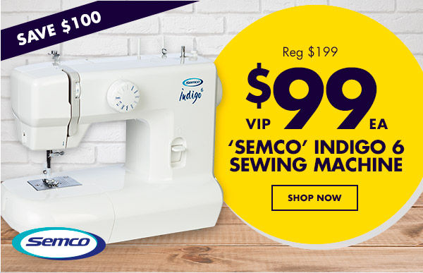 Semco Indigo 6 MA10A Sewing Machine White Now: $99.00 (Was: $199.00)