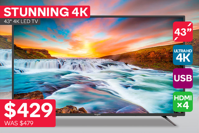 Kogan 43″ 4K LED TV for $429