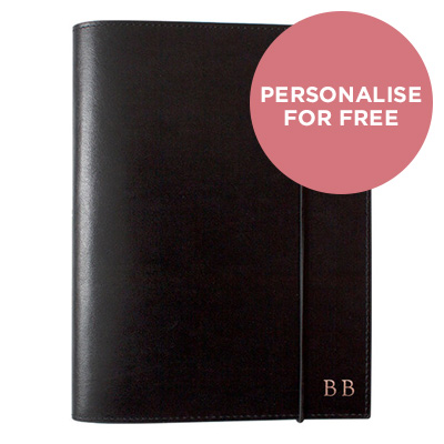 A5 Black Leather Journal for $44.95