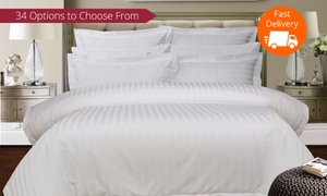 1,000 Thread-Count Cotton Stripe Sheet Set or Quilt Cover Set – Queen ($49) or King Size ($59)