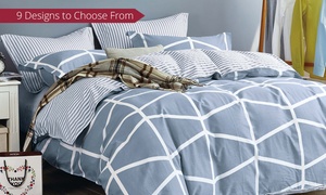 From $39 for an Egyptian 100% Cotton Printed Quilt Cover Set in a Choice of Style and Size