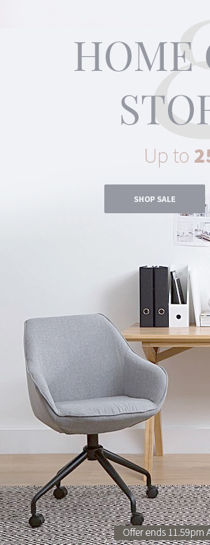 Sale! Up to 25% off home office and storage products!