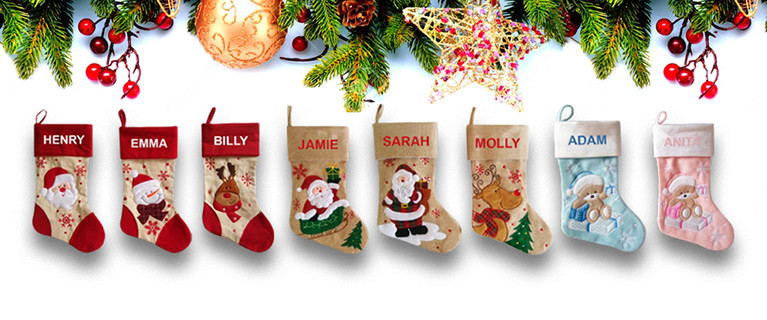 Personalised Christmas Stocking Available in a Range of Styles –  Get Four Stockings for Just $40 (Valued Up To $159.80)
