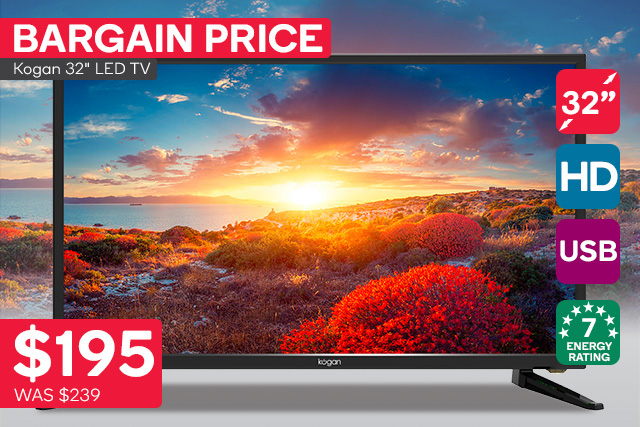 Kogan 32″ LED TV (Series 5 QH5000) $195