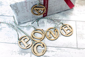 Wooden Initial Gift Tags