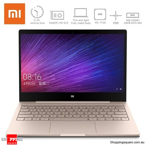 Genuine 12.5 Inch Xiaomi Mi Air Notebook Laptop with Windows 10 7th Intel Core m3-7Y30 4GB RAM 128GB SSD Gold Colour $659.95