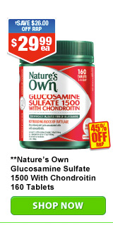 Nature’s Own Glucosamine & Chondroitin 1500mg 160 Tablets for $29