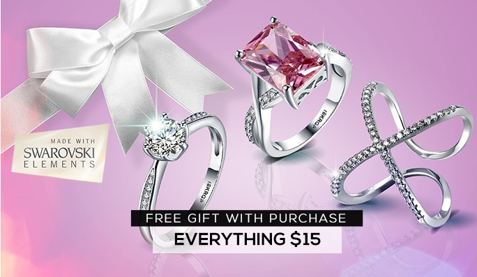 48 Hour Deal – Swarovski Element Rings EVERYTHING $15