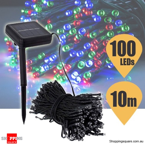 100 LED Solar Powered String Light for Outdoor Party Christmas Wedding Multicoloured