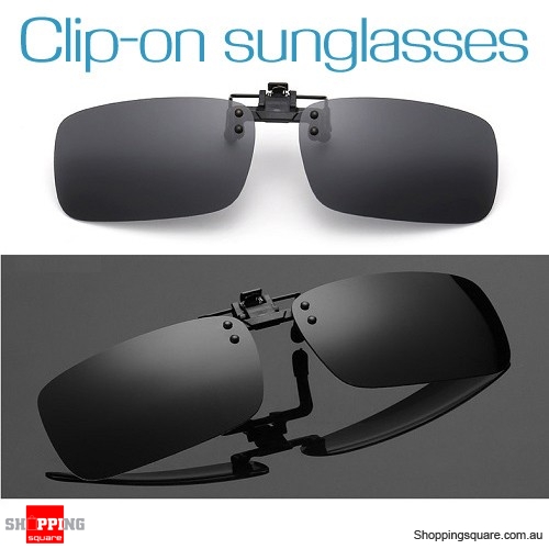 Mens Womens Polarized Flap Up Clip-on Mirror Sunglasses with UV 400 Protection Black Colour ONLY $5.95