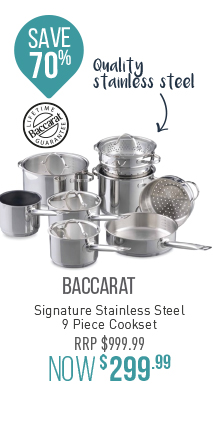 Baccarat Signature 9 Piece Stainless Steel Cookset $299.99