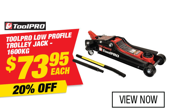 ToolPRO Low Profile Trolley Jack – 1600kg for $73.95