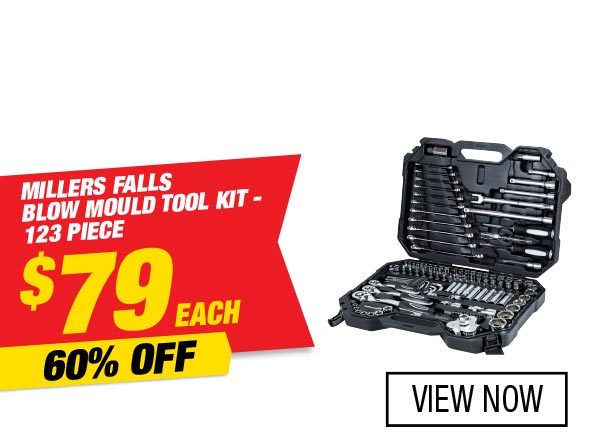 Millers Falls Blow Mould Tool Kit – 123 Piece.  $79.00