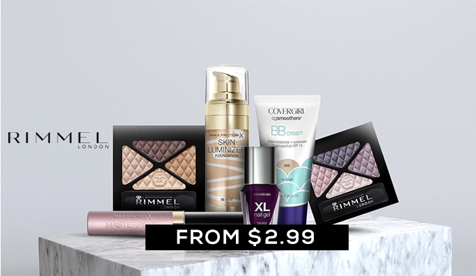 Rimmel, Covergirl & MaxFactor FROM $2.99