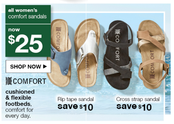 Comfort’s calling: $25 women’s comfort sandals.