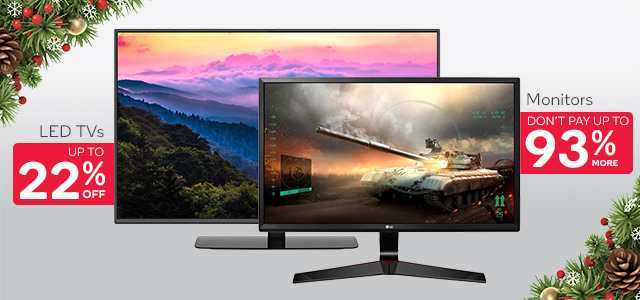 48HR Clearance: TVs & Monitors … UP TO 22% OFF!