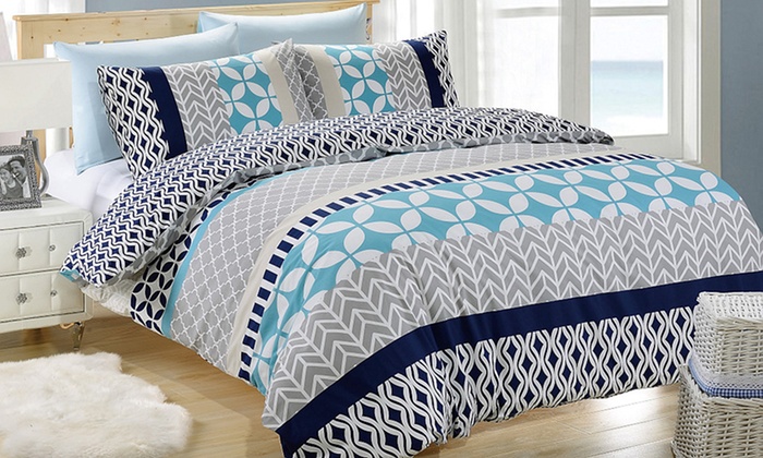 From $39 for a 100% Cotton Reversible Quilt Cover Set in Choice of Size and Design (Don’t Pay up to $179.95)
