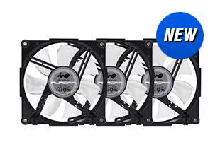 In Win Aurora RGB Black/White 120mm Fan, 3-pack, 2x LED Strips