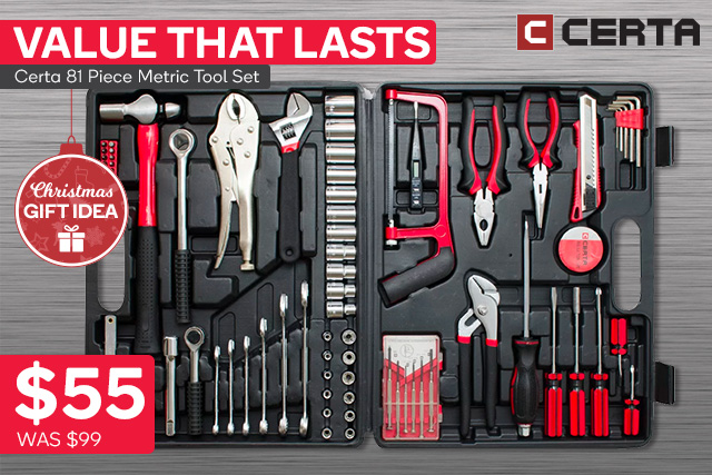 Up to 46% OFF Tools | Certa 81 Piece Metric Tool Set Including Carry Case ONLY $55 (Was $99 You Save 44%)