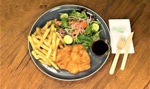 chnitzel, Chips, Salad and Drink for One ($10)