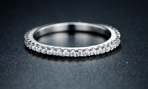 18ct White Gold- or Gold-Plated Eternity Ring: One ($12)