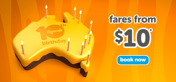 $10* fares to celebrate our 10th Birthday! NETWORK WIDE!