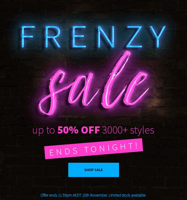 FRENZY SALE AT ZANUI UP TO 50% OFF
